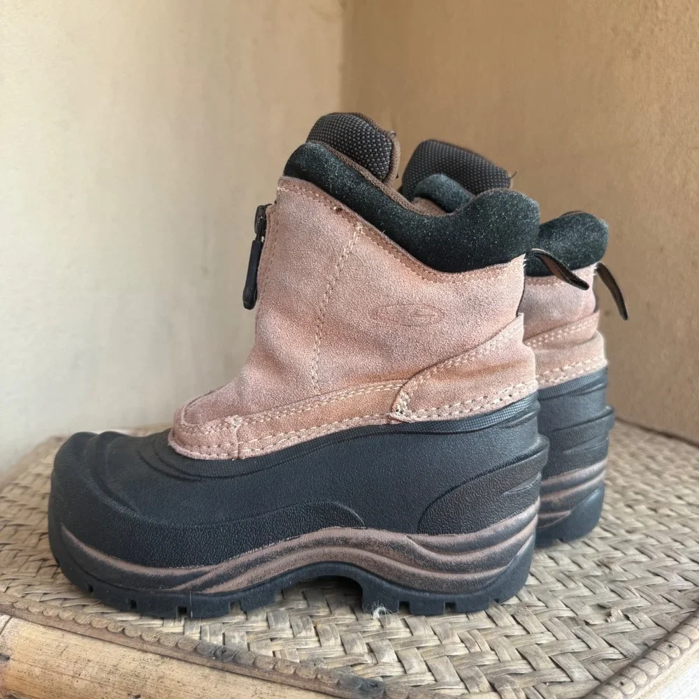 Champion Snow Boots Kids 13 Tan Black Thermolite Insulated Zip Winter Outdoor